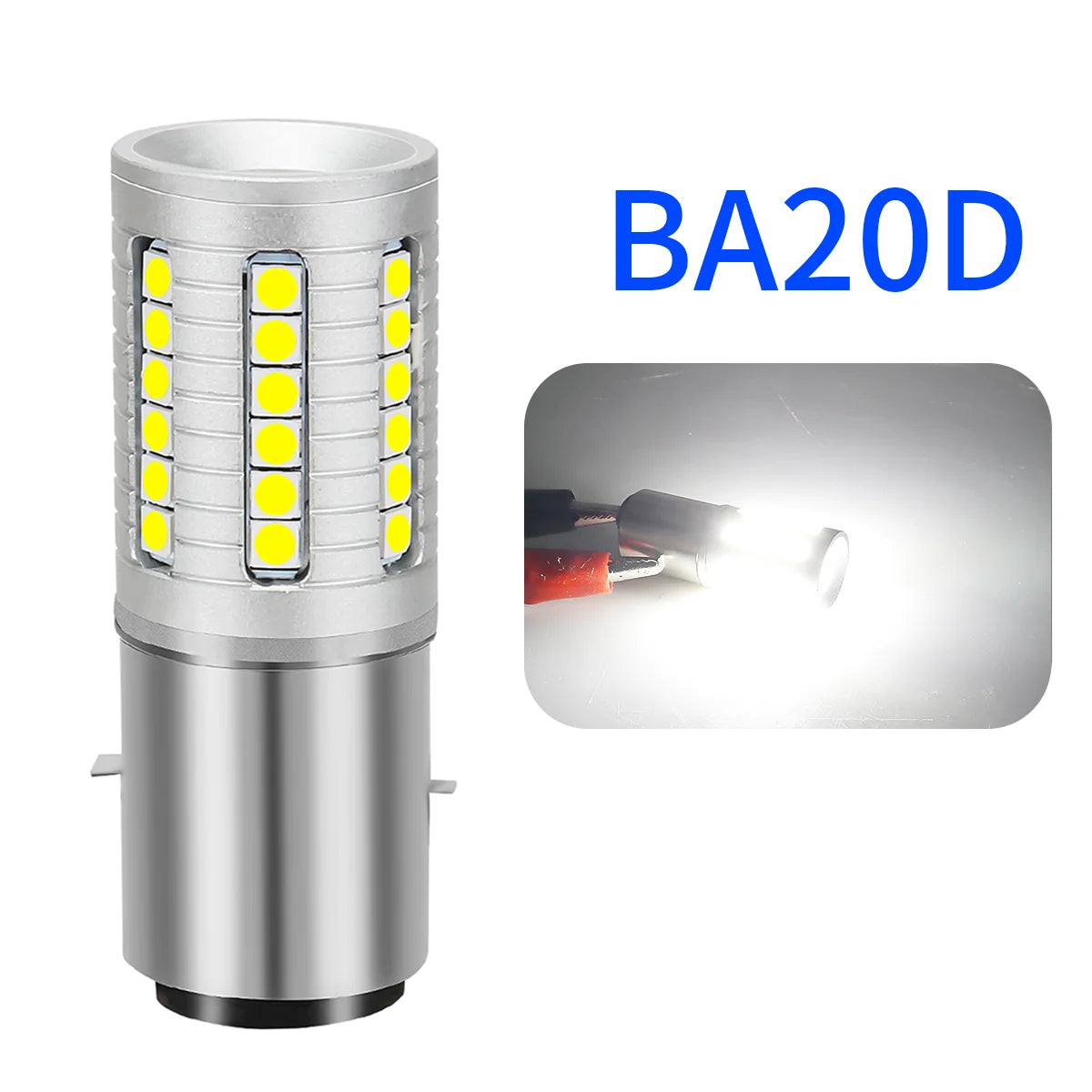BA20D H6 P15D H4 HB2 9003 LED Bulb Motorcycle Headlight Bulbs Spotlights Hi Lo Foglight 12V White Super Bright Autobike Fog Lamp