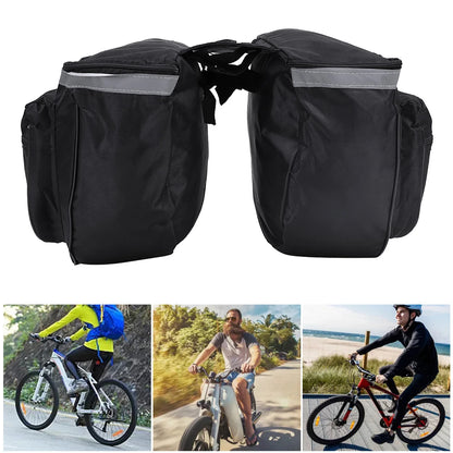 25L Waterproof Mountain Road Bike Rack Rear Seat Tail Carrier Trunk Double Pannier Bag Bike Rear Carrier Bag Cycling Equipment