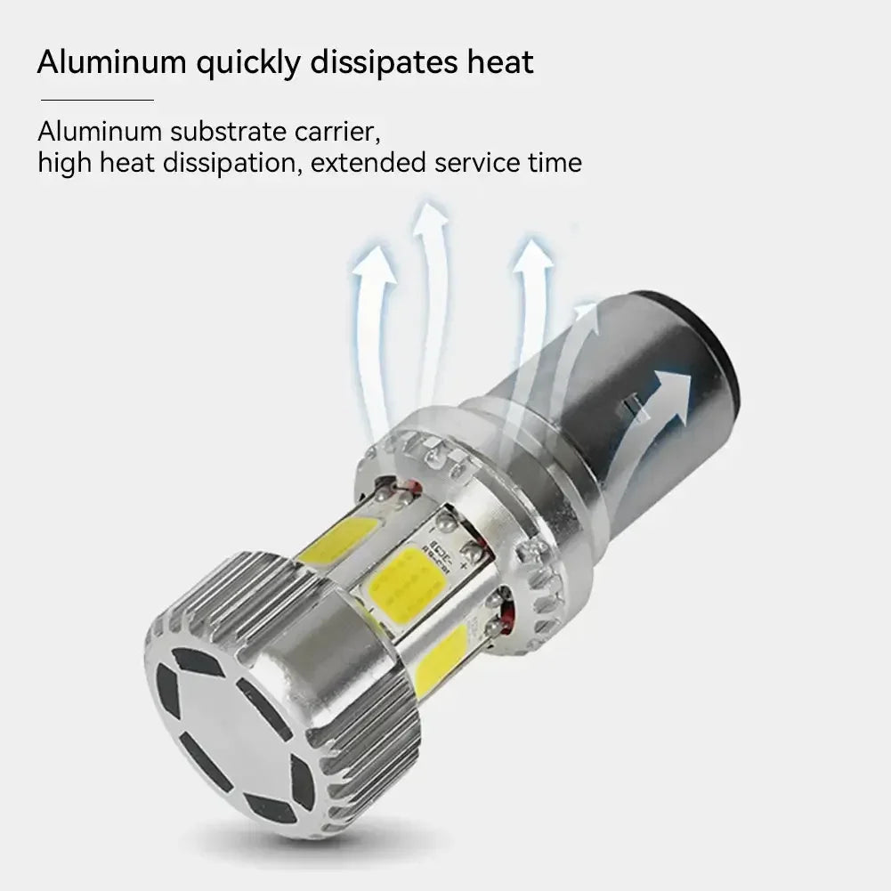 Universal 1Pc H4 BA20D Motorcycle LED Headlight Motorcycle Scooter Light Super Bright Light lamp Moto DRL Lights Aluminium Alloy