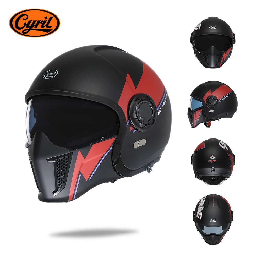 Modular Motorcycle Helmet Full Face Helmet Open Face Helmets Men helmet DOT ECE APPROVED CYRIL