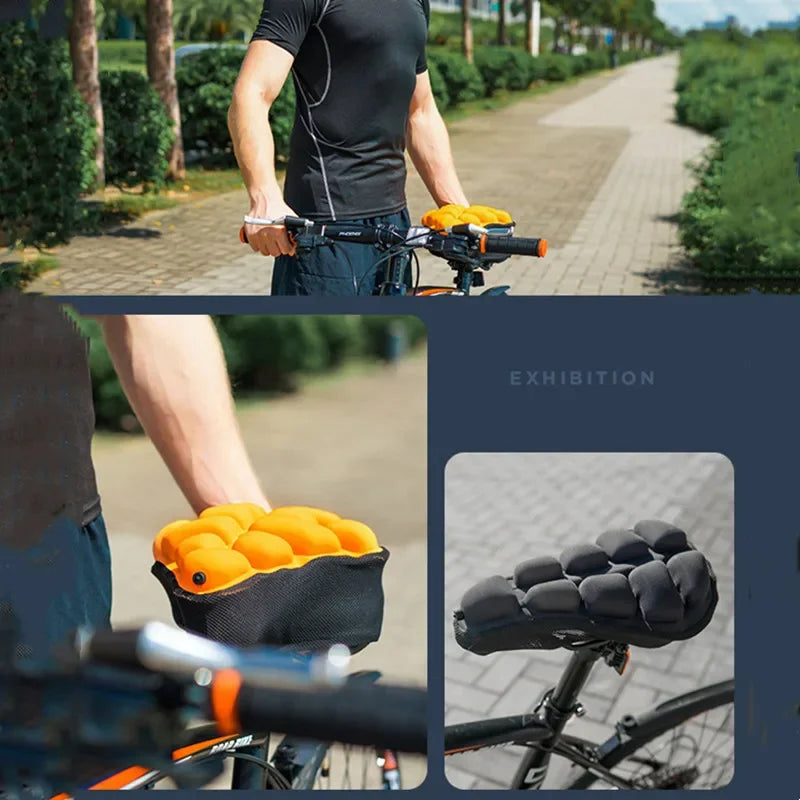 3D Air Bicycle Saddle Seat Cushion MTB Bike Big Butt PU Leather Gel Pad Seat Cover Shockproof Soft Bike Seat Bicycle Accessories