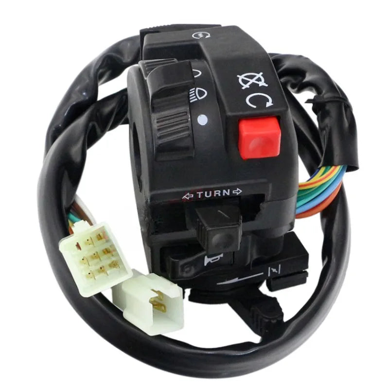 Motorcycle Electric Start Switch Horn Turn Signals Indicator Switch Far Near Light Button For ATV Etc