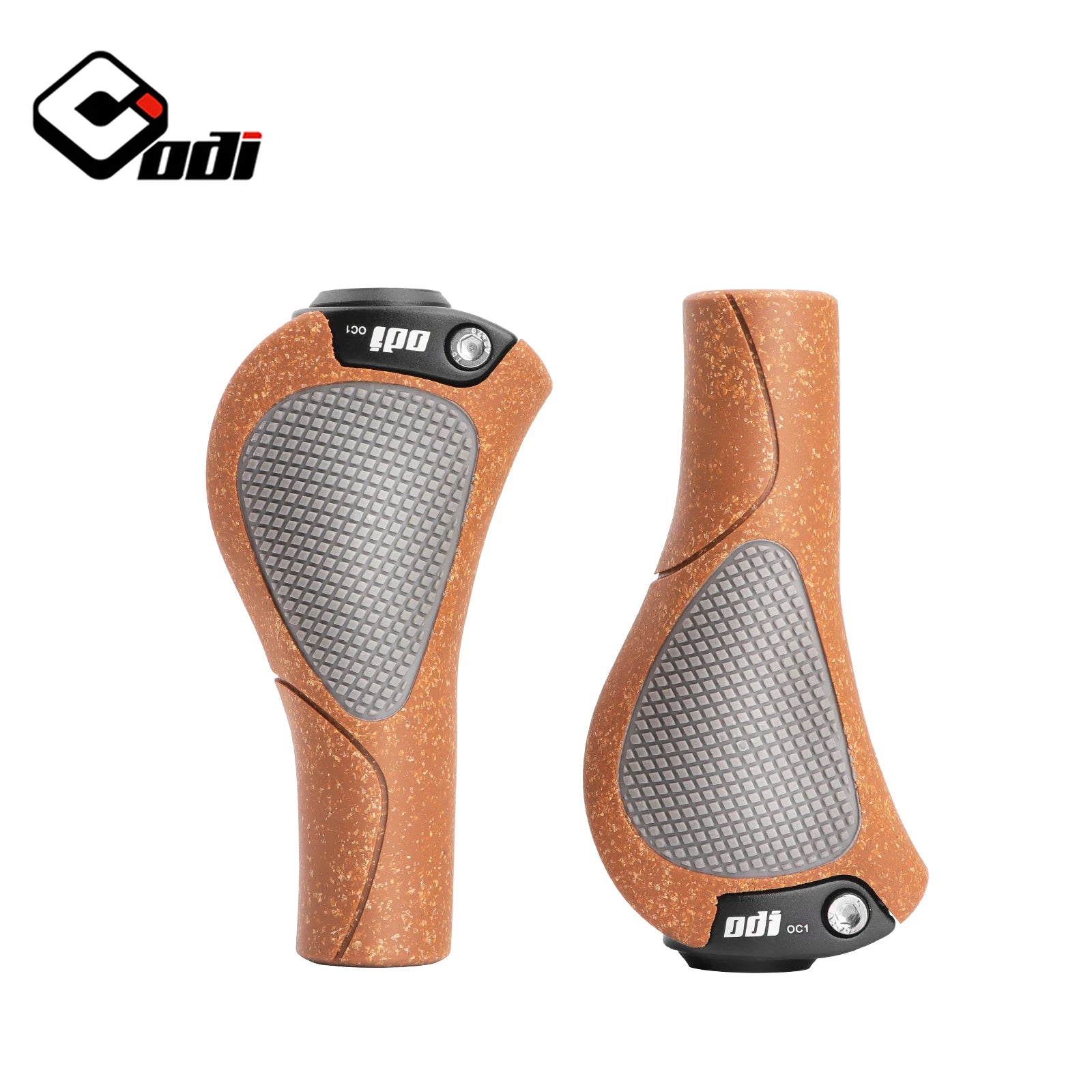 ODI OC1 Bicycle Ergonomic Oak Grips MTB Large Pad Bike Handlebar Cover Anti-Slip Grips Cycling Rubber Ball Handle Accessories Oak-Gray