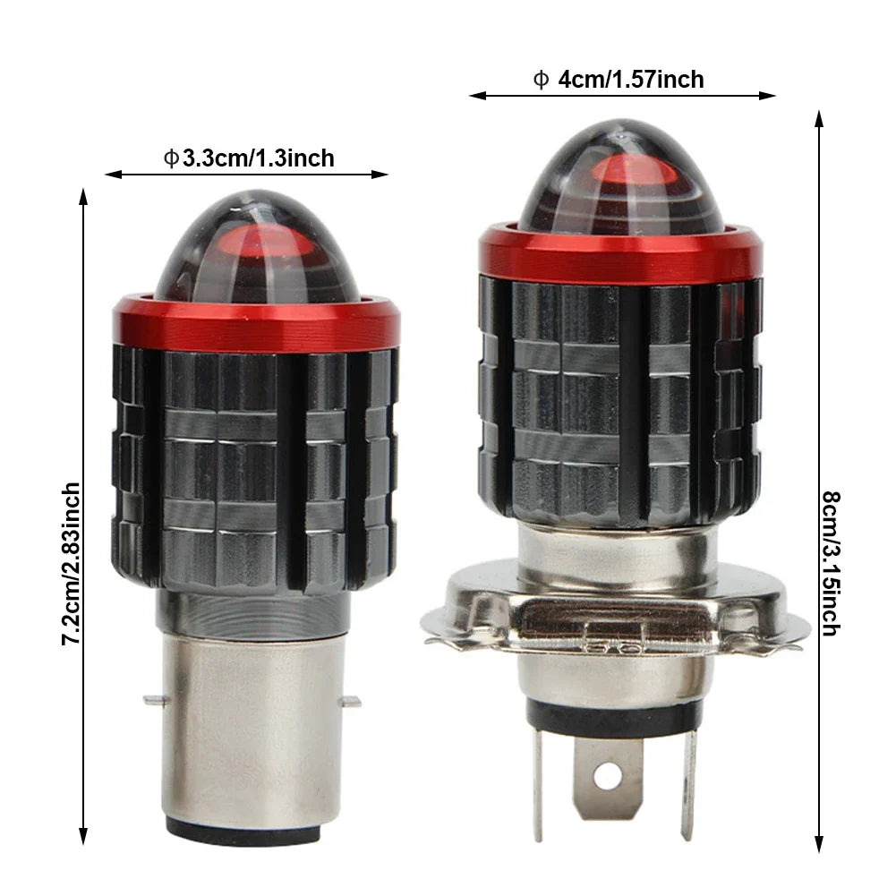 High-brightness H4 LED Motorcycle H6 LED Moto Motorcycle Headlight White Yellow Bulbs Lens High Low Beam Lamp Motorbike Lamp