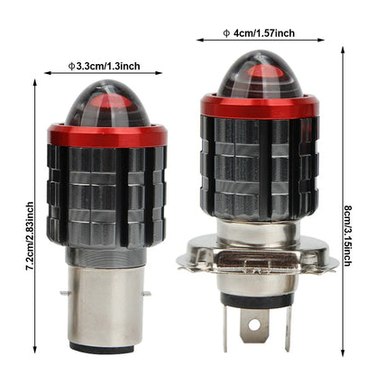 High-brightness H4 LED Motorcycle H6 LED Moto Motorcycle Headlight White Yellow Bulbs Lens High Low Beam Lamp Motorbike Lamp