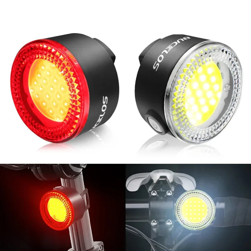 BUCKLOS Bike Light COB Front Rear Bicycle Lights LED Rechargeable Mountain Road Bicycle Lamp MTB Tail Light Cycling Flashlight