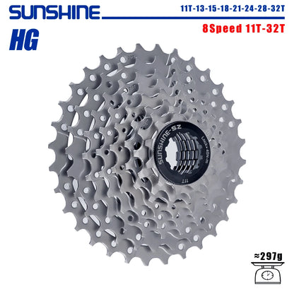 SUNSHINE Bicycle Cassette 8/9/10/11/12Speed Freewheel 32/36T/40T/42T/46T/50T/52T Sprocket HG Structure Flywheel For SHIMANO/SRAM 8 Speed 11T-32T China