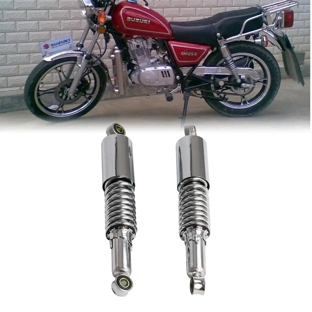 Chrome Motorcycle Rear Shock Absorbers 350mm Suspension Spring Kit
