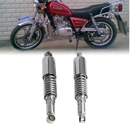 Chrome Motorcycle Rear Shock Absorbers 350mm Suspension Spring Kit