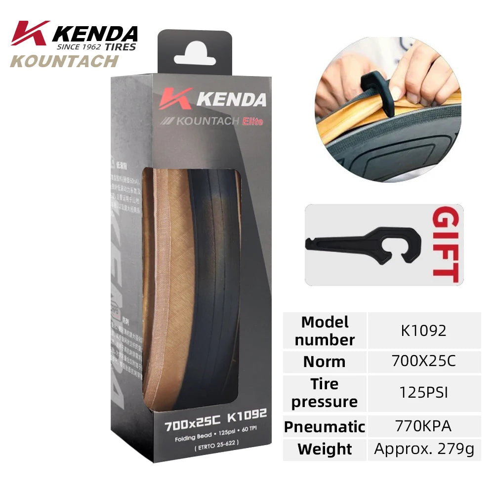 Kenda K1092 New 700x25/28c Puncture Protection Urltra-Light Bicycle Rubber Folding Tire Road Bicycle Puncture Resistant Tyre 700x25C Brown 1pc China