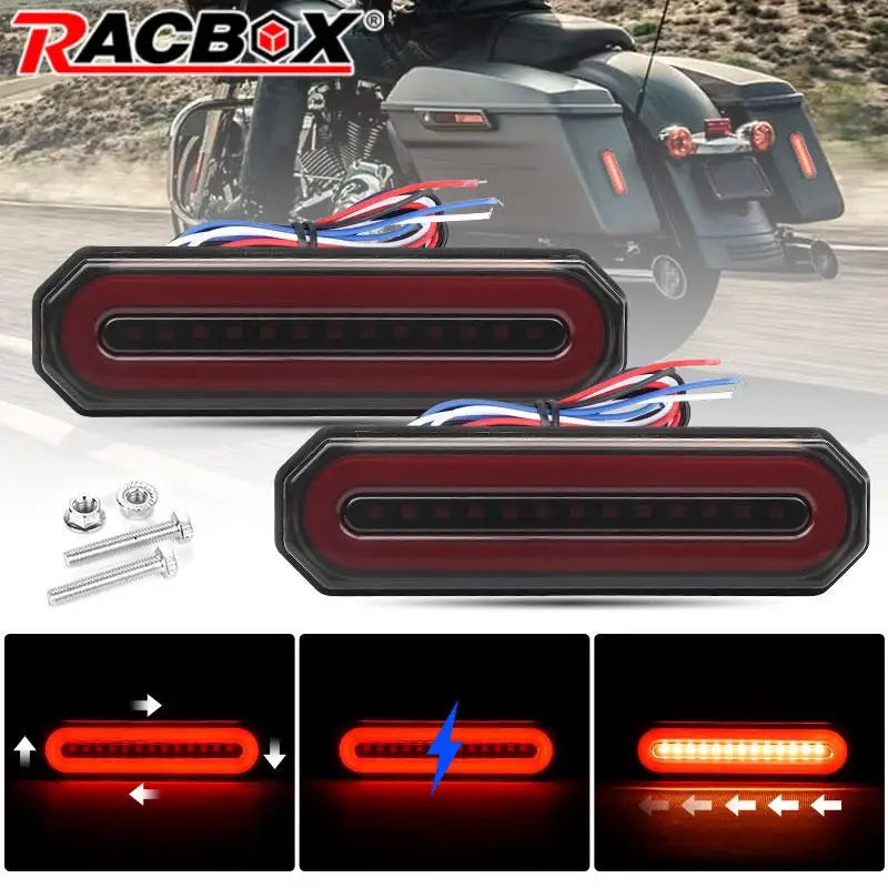 3 in 1 Motorcycle Led Brake Tail lamp Turn signal Light DRL Sequential Signal Lamps Taillight For Truck Trailer RV Cafe Racer