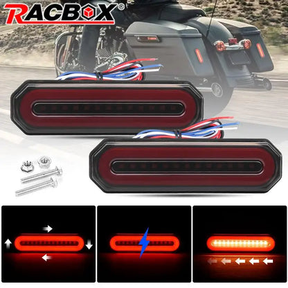 3 in 1 Motorcycle Led Brake Tail lamp Turn signal Light DRL Sequential Signal Lamps Taillight For Truck Trailer RV Cafe Racer