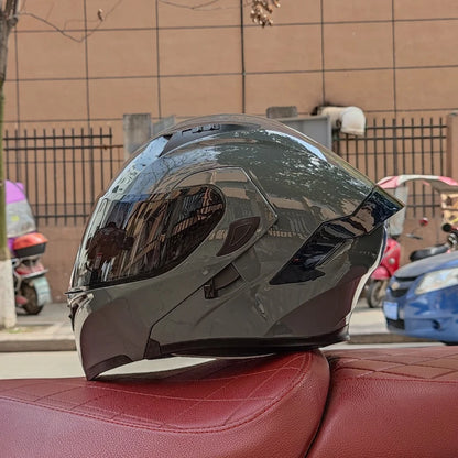 Flip Up Motorcycle Helmet Double lens full face helmet High quality DOT approved 19