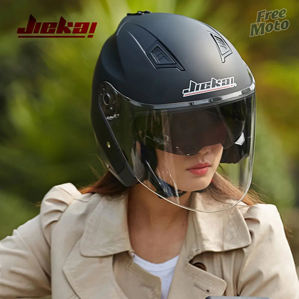 Motorcycle Dual Lens Vintage Helmets Four Seasons Racing Half Casque Helmet