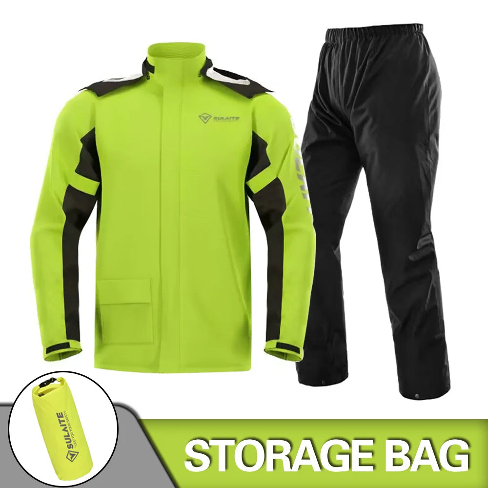 Motorcycle Raincoat Suit Rainstorm Prevention Jacket Pants Camping Hiking Fishing Raincoat Moto Raincoat Motorcyclist Rider Rain