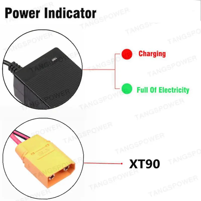 TANGSPOWER 54.6V 4A Smart Charger For Kugoo C1/G2/M4 13S Li-ion Battery Pack-Fast Charge with Cooling Fan, CE/FCC/UL Certified