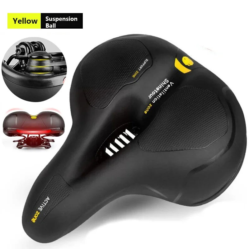 Reflective Shock Absorbing Hollow Bike Saddle MTB Bicycle Seat Breathable Rainproof Cycling Road Mountain Cyxling Accessory