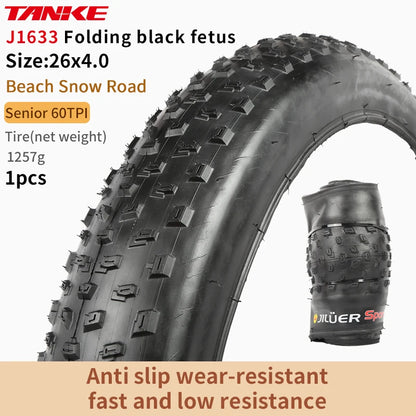 TANKE MTB Bicycle JILUER Foldable Gravel Tire Black/Yellow 60TPI Road BICYCLE Tire 26×2.25/27.5×2.1/2.2/29×2.2/700×25C/20×1.35 J1633 26x4.0 Black Foldable China