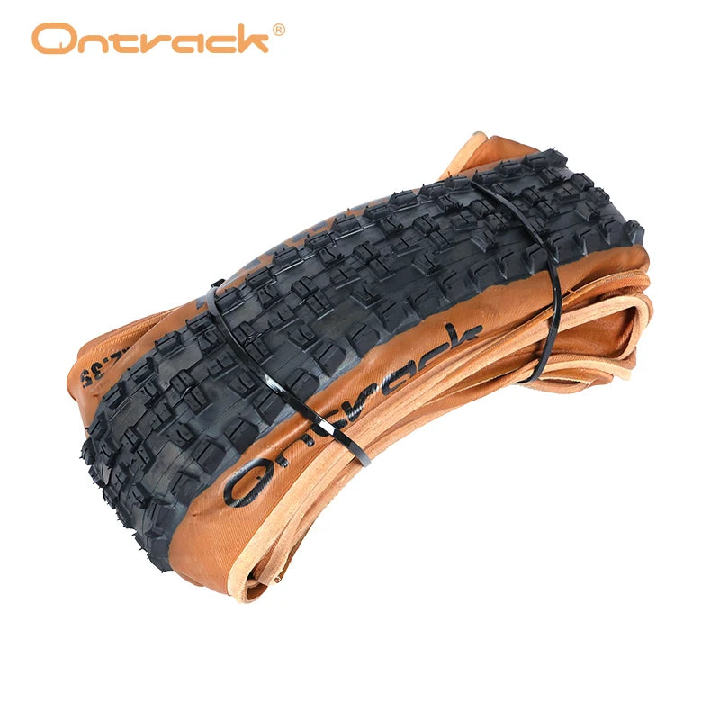 ONTRACK Wolf Track MTB Tire 27.5/29x2.35 Foldable Black & Brown Wall