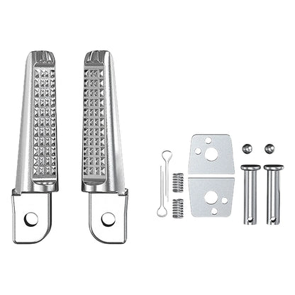 1 Pair Foot Peg Anti-Slip Foot Rests Pegs Aluminum Alloy Motorcycle Rear Footrests for Honda Phantom 150 CB190R for Yamaha Silver CHINA
