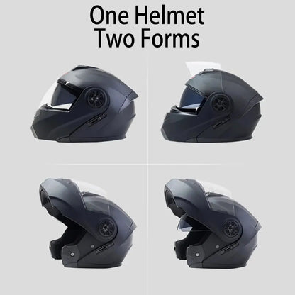 Dual Lens Flip Up Helmets Motocross Racing Modular Fashion Full Face Motorcycle Helmet