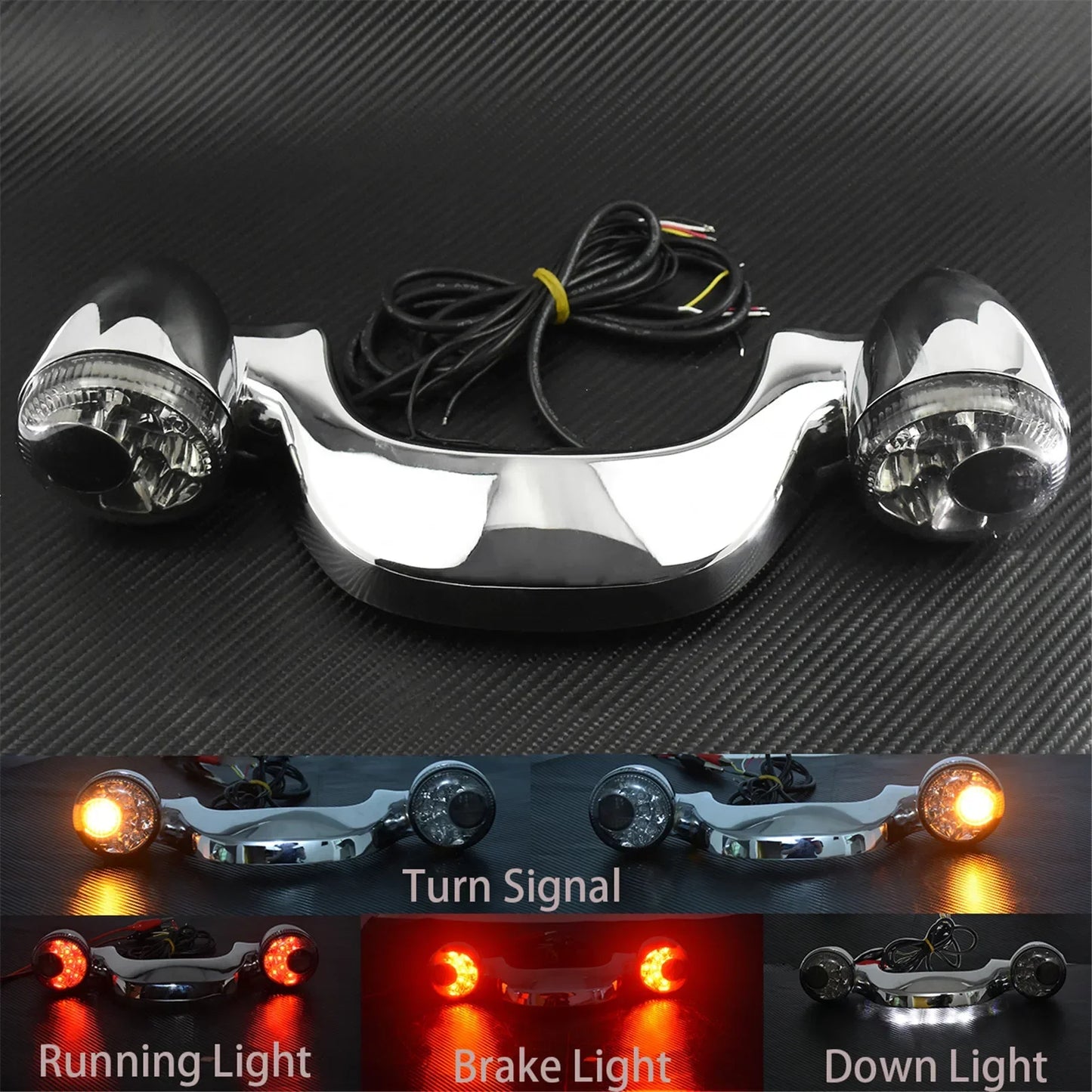 Motorcycle Rear LED Brake Turn Signal Light Bar Lamp For Harley Touring Road Street Glide Road King FLHX FLTRXS CVO 2010-2021