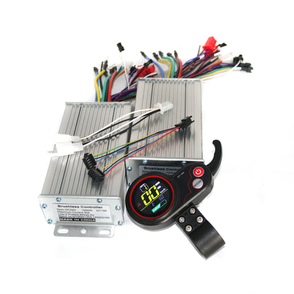 Dual drive 36V/48V/52V/60V 1000W BLDC Electric scooter controller E-bike 2 pcs brushless speed driver and 1Pcs LCD Display 52V Set