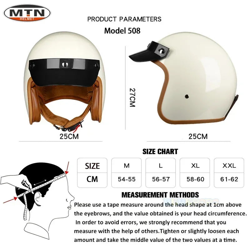 Newly Launched Vintage Motorcycle Helmet DOT Certified Synthetic Leather