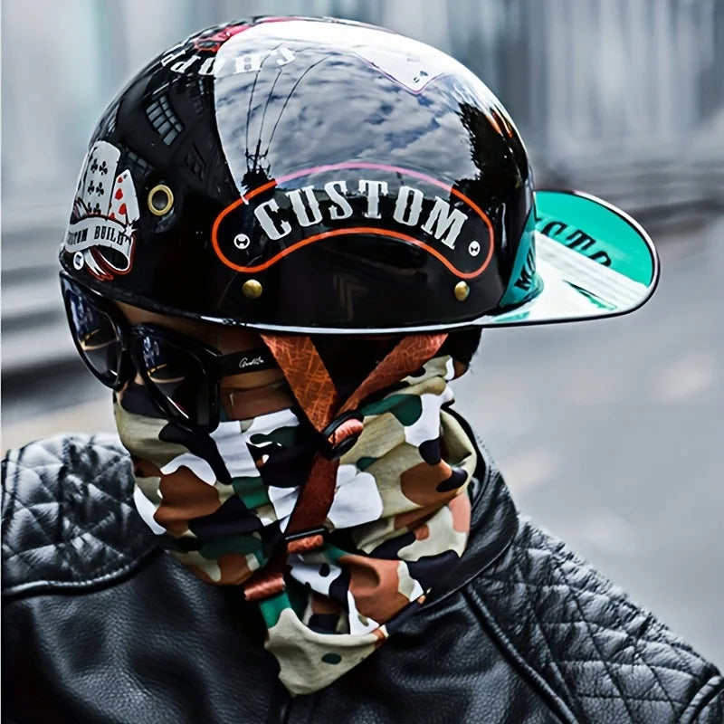 Motorcycle Helmet Men Retro Moto Helmets Half Face Baseball Cap DOT Certification Cycling Helmet