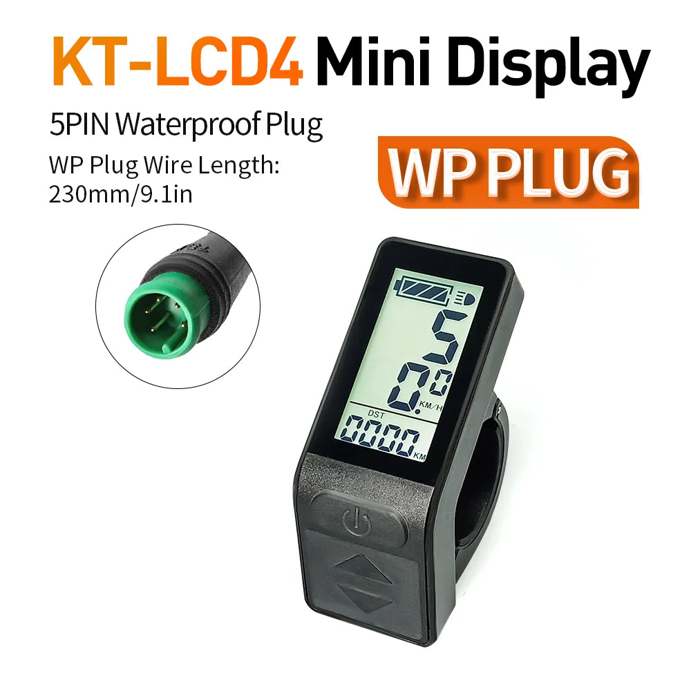 Ebike Display KT LCD4 Smart 24V 36V 48V Ebike LCD led SM/Waterproof Plug Display For Electric Bicycle Conversion Kit