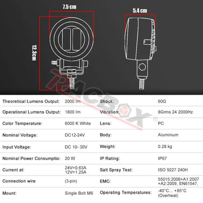 3 Inch LED Signal Lights Headlight Foglamp Round Square DRL Spot Beam Angle Eye Adjustable Bracket For Motorcycle Bike Automoble