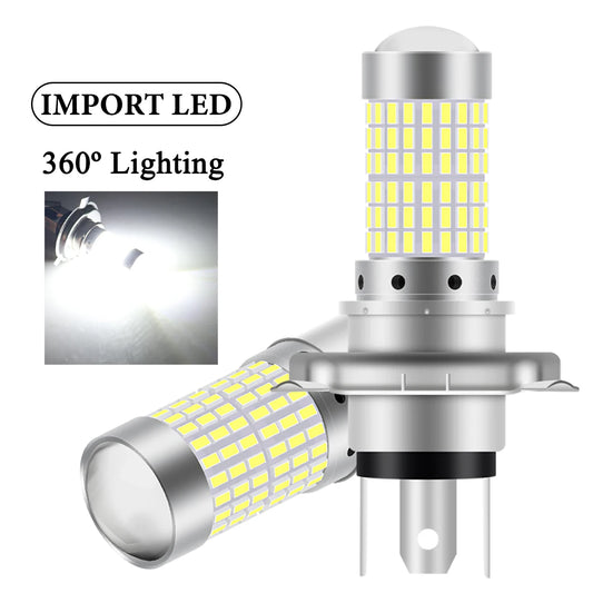 1PCS 144SMD H4 P15D BA20D Motorcycle Headlight Bulbs White 12v LED Headlamp Fog Light Spotlight Play and Plug