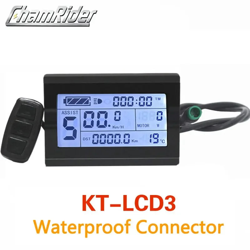 KT LCD Meter for Electric Bicycle, Intelligent Controller, Ebike LCD Panel, Julet, Waterproof, LCD3, LCD8HU, 24V, 36V, 48V