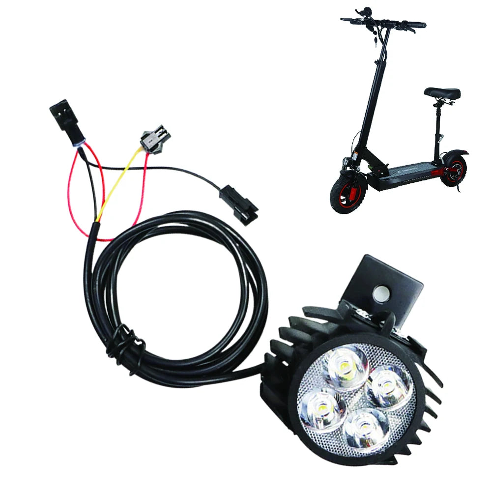 2 In 1 Horn Headlight Electric Scooter Big Front Light For KUGOO M4 PRO 12-80V Motorcycle Big Front Light Lamp With Horn