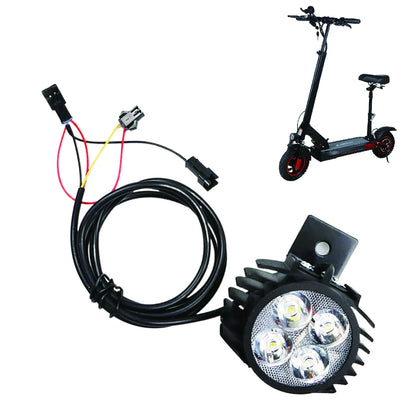 2 In 1 Horn Headlight Electric Scooter Big Front Light For KUGOO M4 PRO 12-80V Motorcycle Big Front Light Lamp With Horn