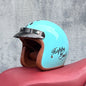 Motorcycle Half Open Face Four Seasons Universal Semi-open Motocross Helmet Green Happy