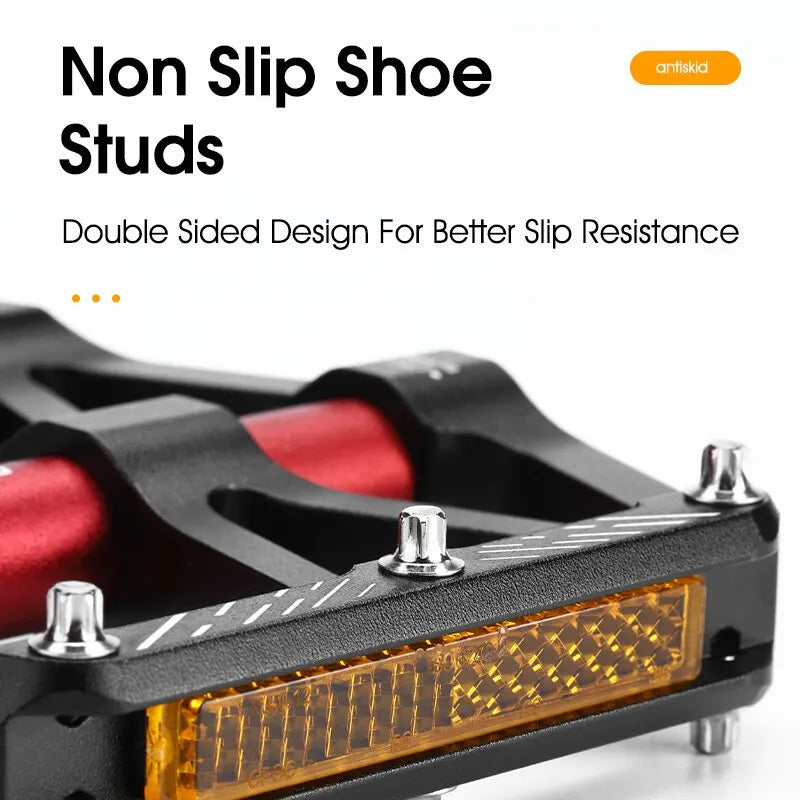 WEST BIKING CNC 3 Bearing Bicycle Pedals Ultralight BMX MTB Road Bike Pedals Non-slip Aluminum Alloy Reflective Cycling Parts