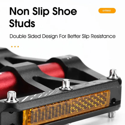 WEST BIKING CNC 3 Bearing Bicycle Pedals Ultralight BMX MTB Road Bike Pedals Non-slip Aluminum Alloy Reflective Cycling Parts