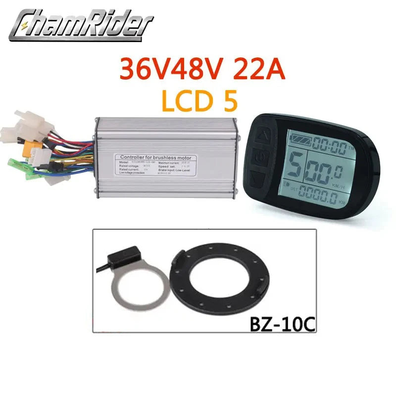 KT Controller Kit: 22A Sinewave Ebike Controller with LCD5 Display & PAS – Fits 250W to 1500W