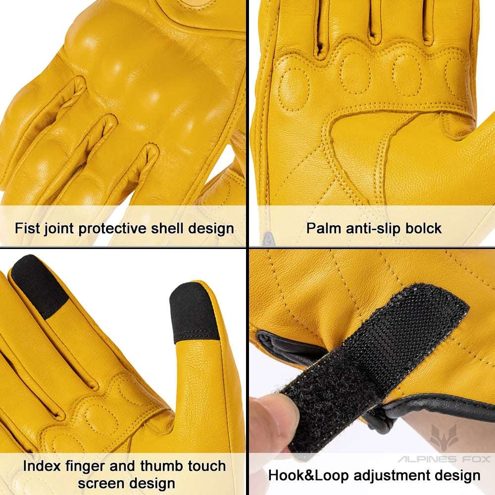 SUOMY Yellow New Motorcycle Racing Gloves Summer Perforated Leather Motocross Glove Men Women Motorcyclist Protected Gloves