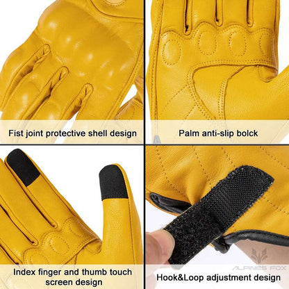 SUOMY Yellow New Motorcycle Racing Gloves Summer Perforated Leather Motocross Glove Men Women Motorcyclist Protected Gloves