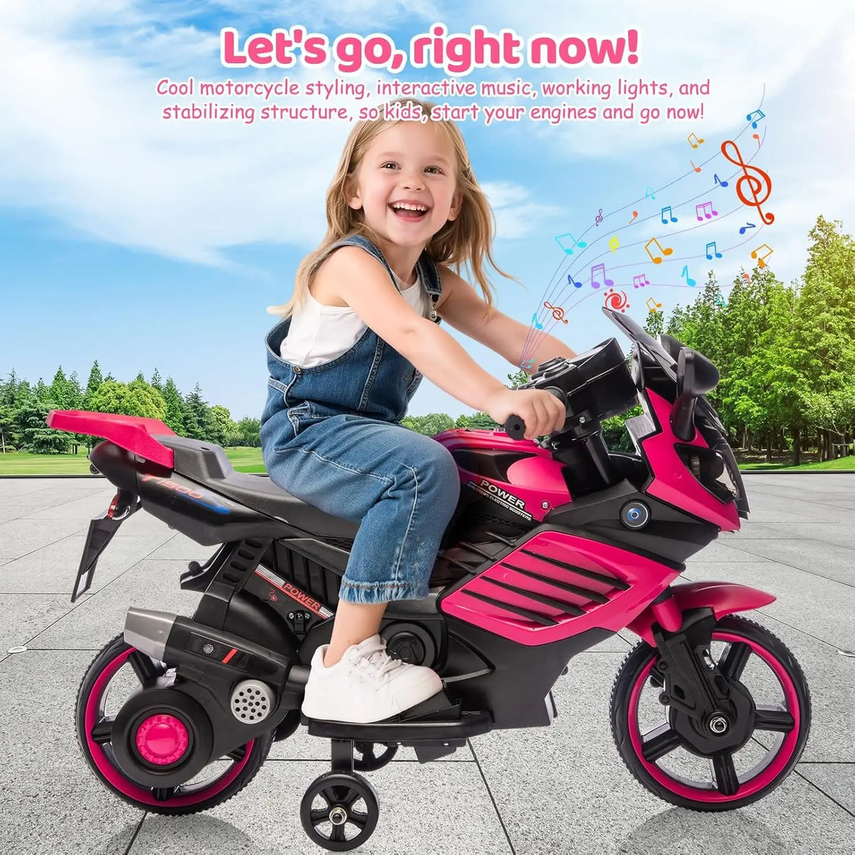 toddler riding 6v electric ride on car with helmet