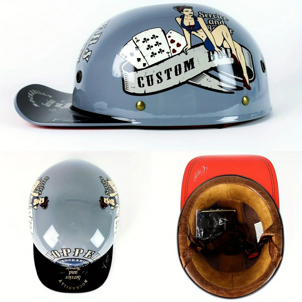 Motorcycle Helmet Men Retro Moto Helmets Half Face Baseball Cap DOT Certification Cycling Helmet