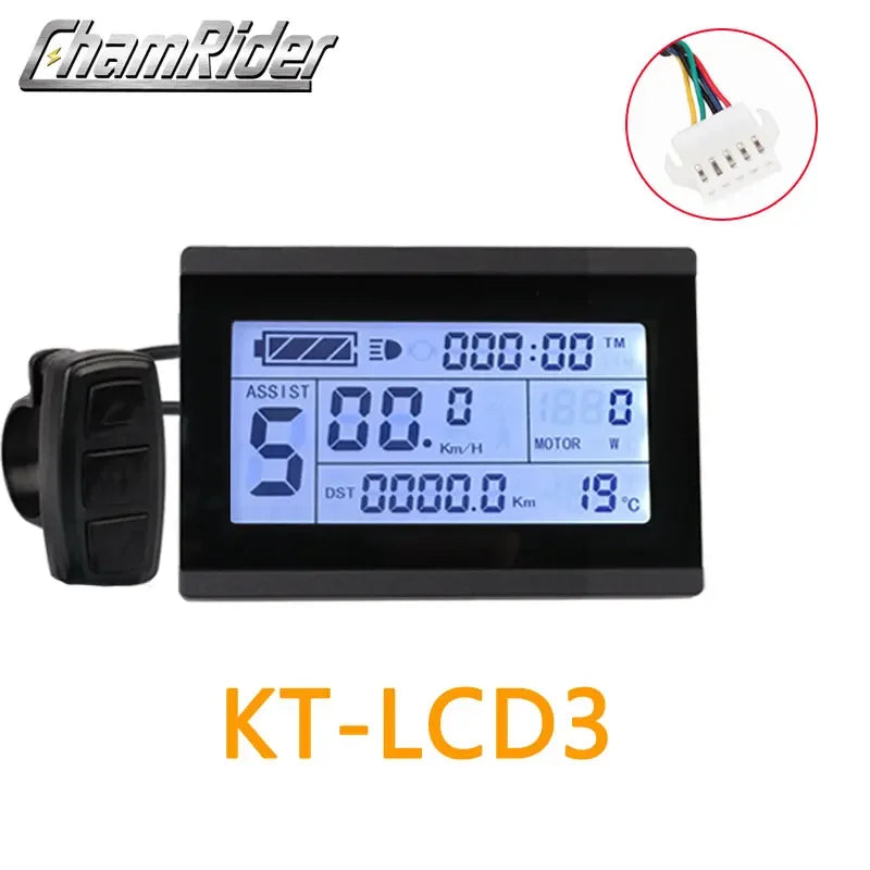 KT LCD Meter for Electric Bicycle, Intelligent Controller, Ebike LCD Panel, Julet, Waterproof, LCD3, LCD8HU, 24V, 36V, 48V
