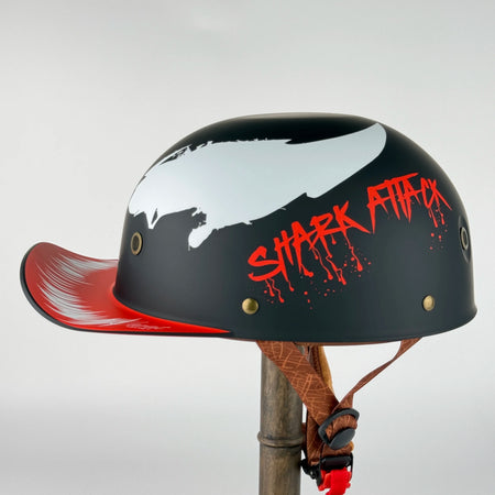 Retro Motorcycle Half Helmet with Visor - Front Angle View