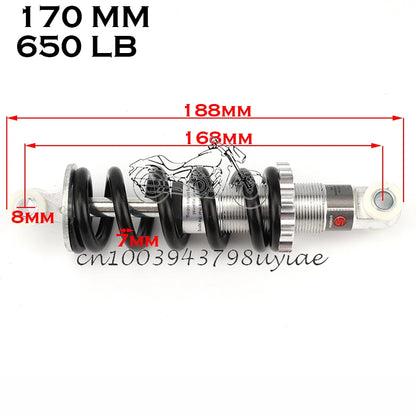 100MM 125MM 150MM 180MM 190MM 200MM Rear Suspension Shock for 47cc 49CC Super Minimoto ATV Quad electric scooter Pocket Bike 170mm-650LB
