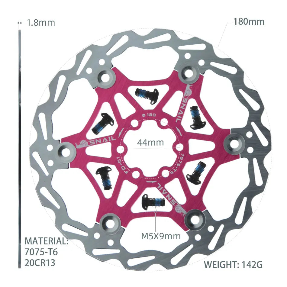 SNAIL Bicycle Disc Brake Pads 160 180 203 Mm Aluminum Alloy 6 Nail Rotor Mtb Road Bike Floating Part Accessories Goodtaste