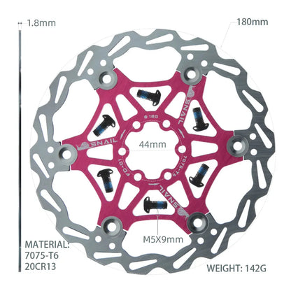 SNAIL Bicycle Disc Brake Pads 160 180 203 Mm Aluminum Alloy 6 Nail Rotor Mtb Road Bike Floating Part Accessories Goodtaste
