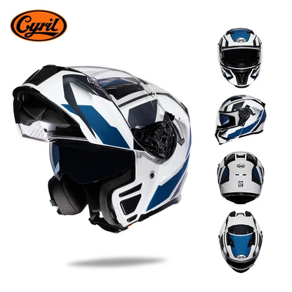 Motorcycle Helmet Dual Visor Modular Flip up Full Face Helmet for Adult Men and Women DOT Approved