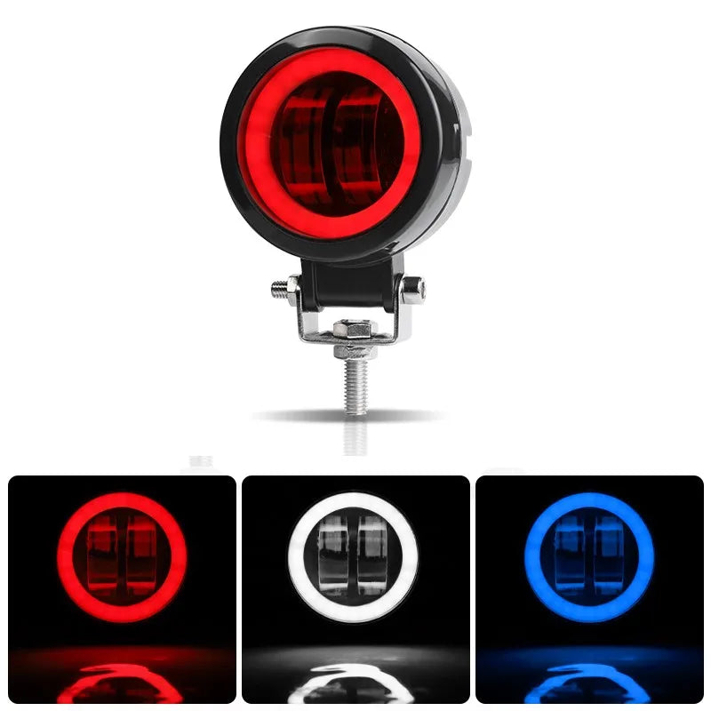 3 Inch LED Signal Lights Headlight Foglamp Round Square DRL Spot Beam Angle Eye Adjustable Bracket For Motorcycle Bike Automoble